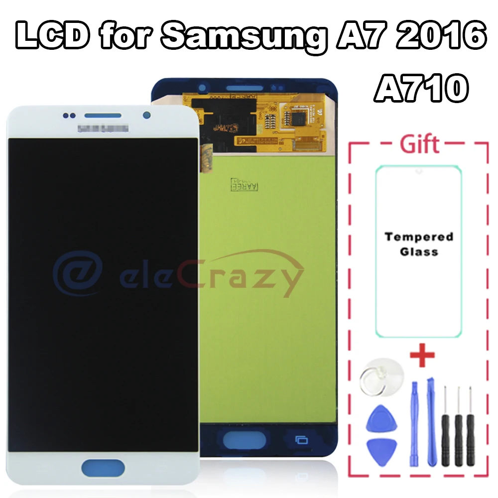 

Original for Samsung Galaxy A7 2016 A710 LCD Display A710F A710M Touch Screen Digitizer Assembly Replacement 100% tested
