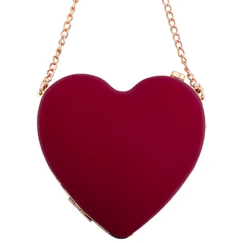 

Heart Shape Mini Bag Women Cute Evening Bags Lovely Ladies Day Clutches Girl Chains Wedding Handbags Women Party Small Bag 2019