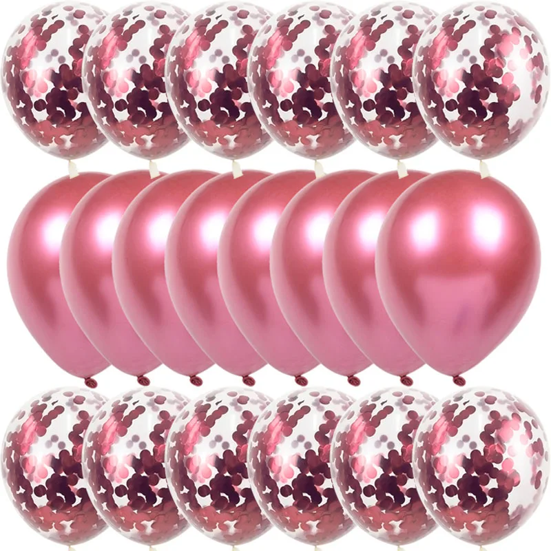 20p rose red 20P 12 дюймов шар цвета розового золота свадебные украшения фон Декор Дети День рождения шары поставка Baby shower события globos - Цвет: 20p rose red