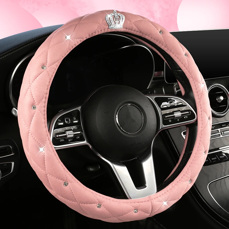 Copri moto coprivolante per auto coprivolante universale antiscivolo in  pelle scamosciata coprivolante per auto Design corona Multi colori rosa -  AliExpress