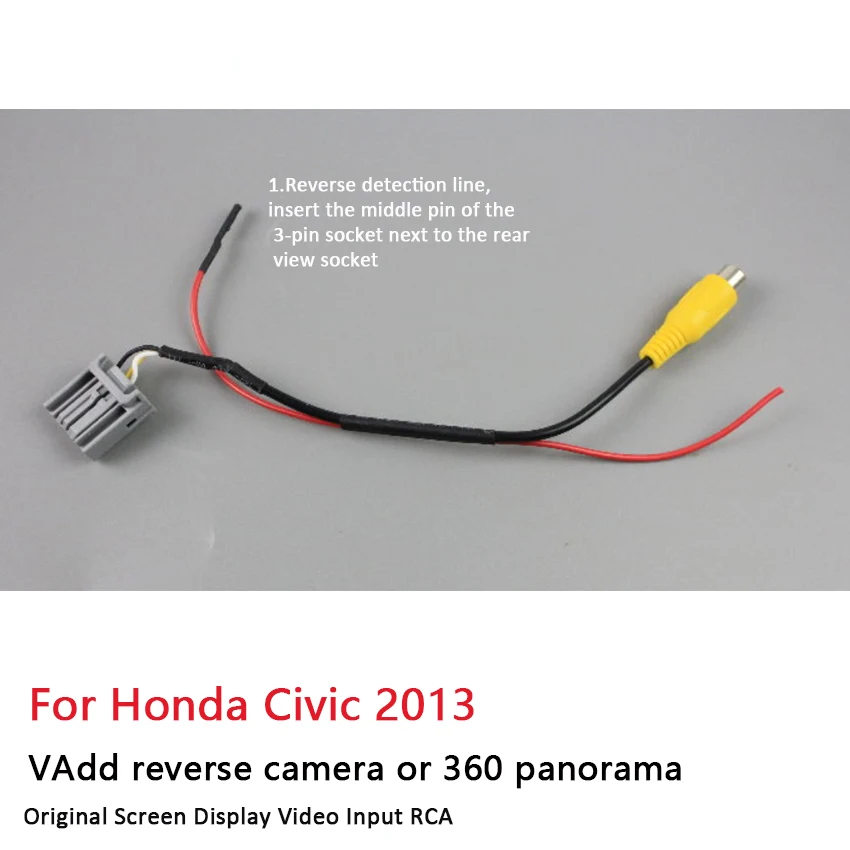 

Car Rear View Reverse Parking Camera RCA Adapter Wire For Honda CR-V CRV 2012-2013 Original Switch RCA Connector RCA Cable