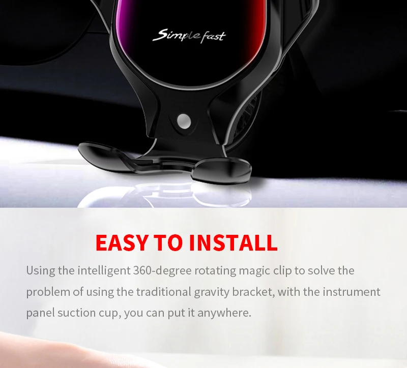 10W Wireless Car Charger R3 Infrared Auto Clamp Fast Charging Phone Holder Mount R2 for iPhone X XR XS Max