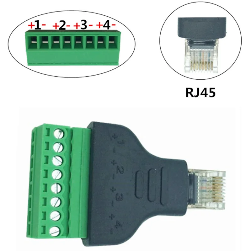 Feminino Masculino para Parafuso Bloco Terminal Conector Ethernet Pin Parafuso Terminal Rede Cabo Adaptador para Cctv Dvr - Imagem 5