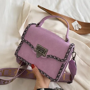 

Retro Fashion Female Square Bag2020 New Women's Designer Handbag Quality PU leather Women bag Chain Tote Shoulder Messenger Bag