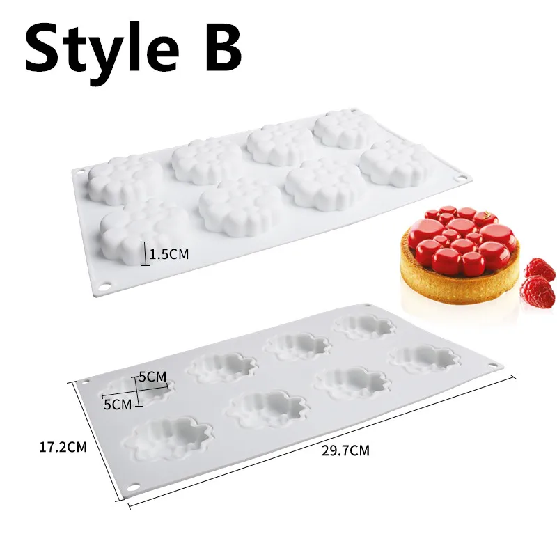 New Combination Tart Cake Mold DIY Multiple Shapes Chocolate Mousse Dessert Silicone Mould Pastry Decoration Baking Modle