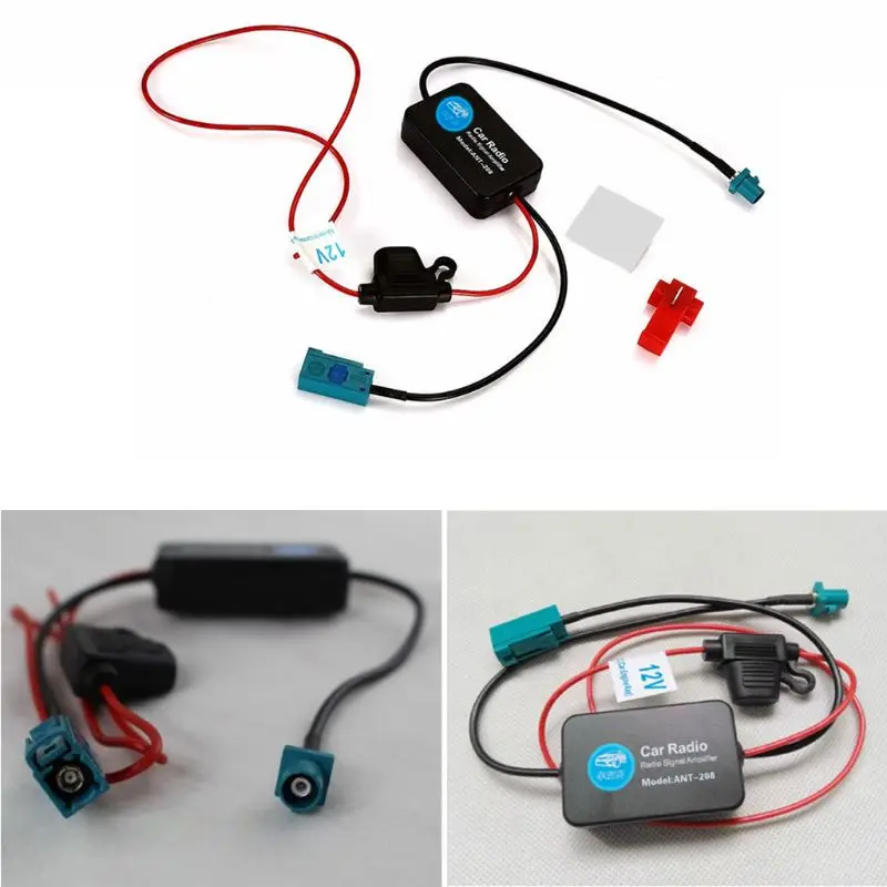 1 шт. FM/AM 85-112Mhz Авто усилитель антенного сигнала 12V 25db усиления ANT-208 радио усилитель для автомобиля, мотоцикла, Запчасти аксессуары