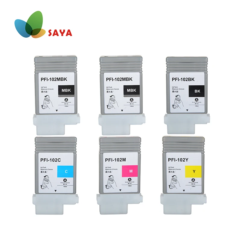 Pfi102 Compatible Pigment Ink Cartridges For Canon Plotter Ipf