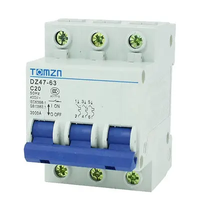 

AC 400V 20A 3 Poles 3P Overload Protection MCB Mini Circuit Breaker