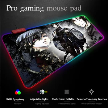 

Yuzuoan Anime Black Deacon Programming XXL Mouse Pad Shire & Sebastian Non-slip USB LED Lighting Backlight RGB Gaming Mouse Pad