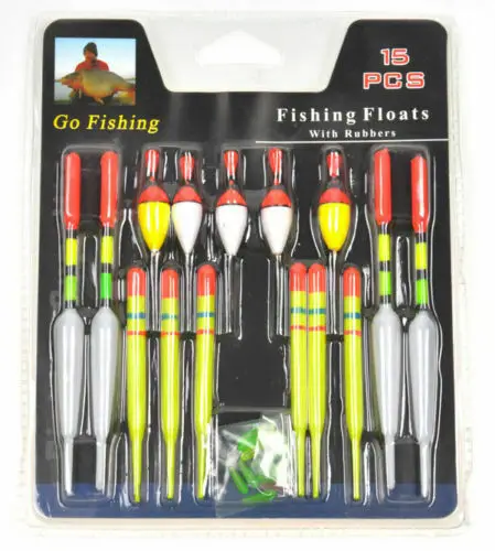 

15Pcs Long Tail Fishing Throw Floats Mix Size Floating Bobbers Set Fishing 5g