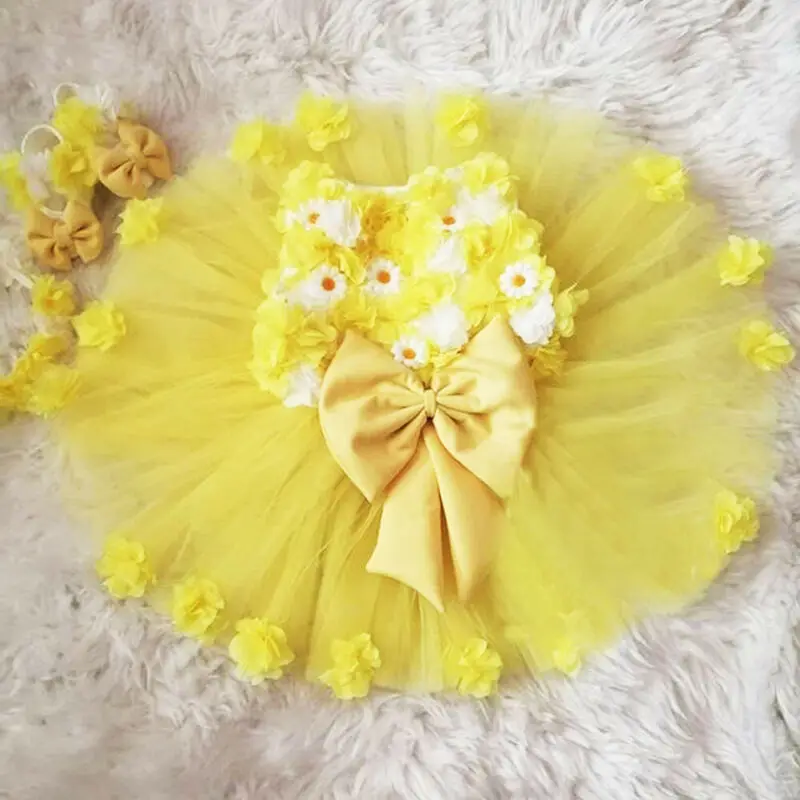 

1-5Y Newborn Toddler Baby Kid Girls Princess Dress Lace Flower Tutu Party Wedding Birthday Dresses For Girls Children Costumes