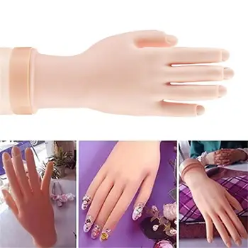 

Flexible Plastic False Hand Model Nail Arts Painting Practice Manicure Tool Easy to use Art Fake Hand Soft Flectional Mannequin