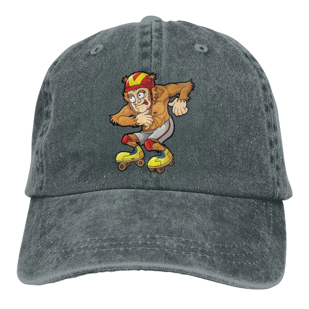 Bigfoot Skater Casquette черные унисекс Мужские Женские джинсовые бейсболка с ремешком кепки Регулируемый Гольф папа шляпа