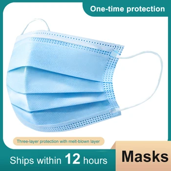 

50Pcs 3 Layers Thickened Disposable Mouth Protection Mouth Covers Non-Woven Anti-Dust Face Covers Protection Products