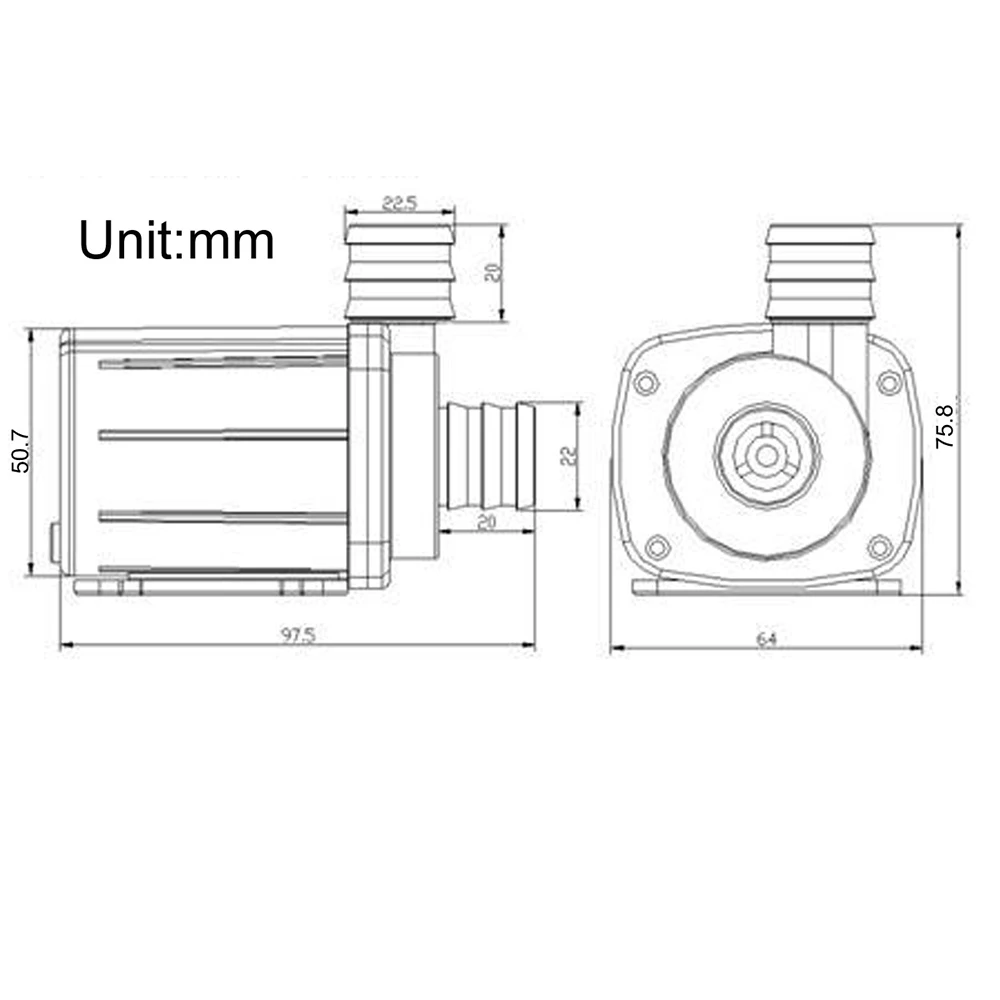 1 шт. SR-1000A3 12-24 В DC водяной насос+ контроллер 1800-3000L/ч 4,2-8 м Бесщеточный насос-подкачки для погружного фонтана