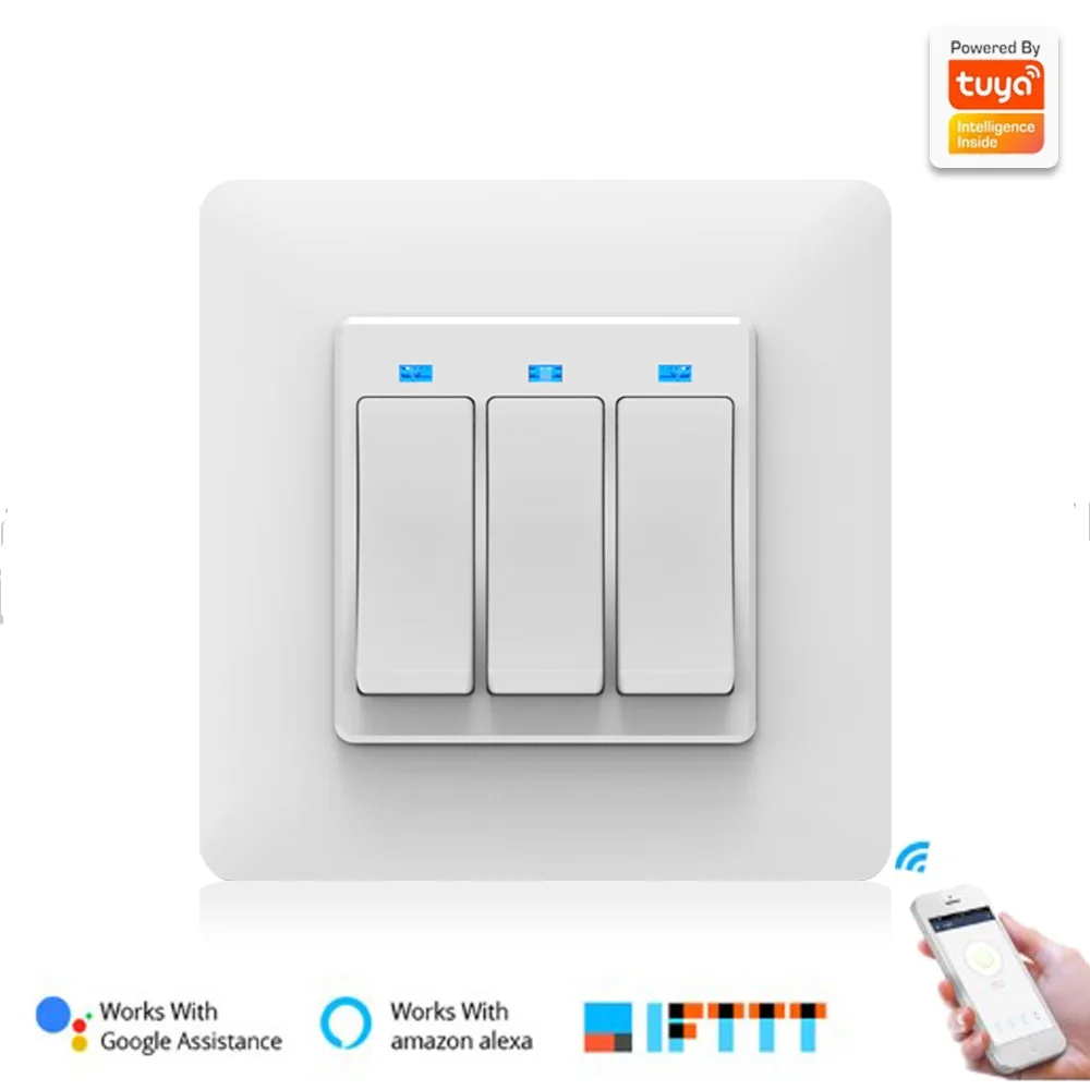 Wi Fi Wirelss умный светильник Переключатель 1/2/3 Gang голос Управление Панель стены WiFi