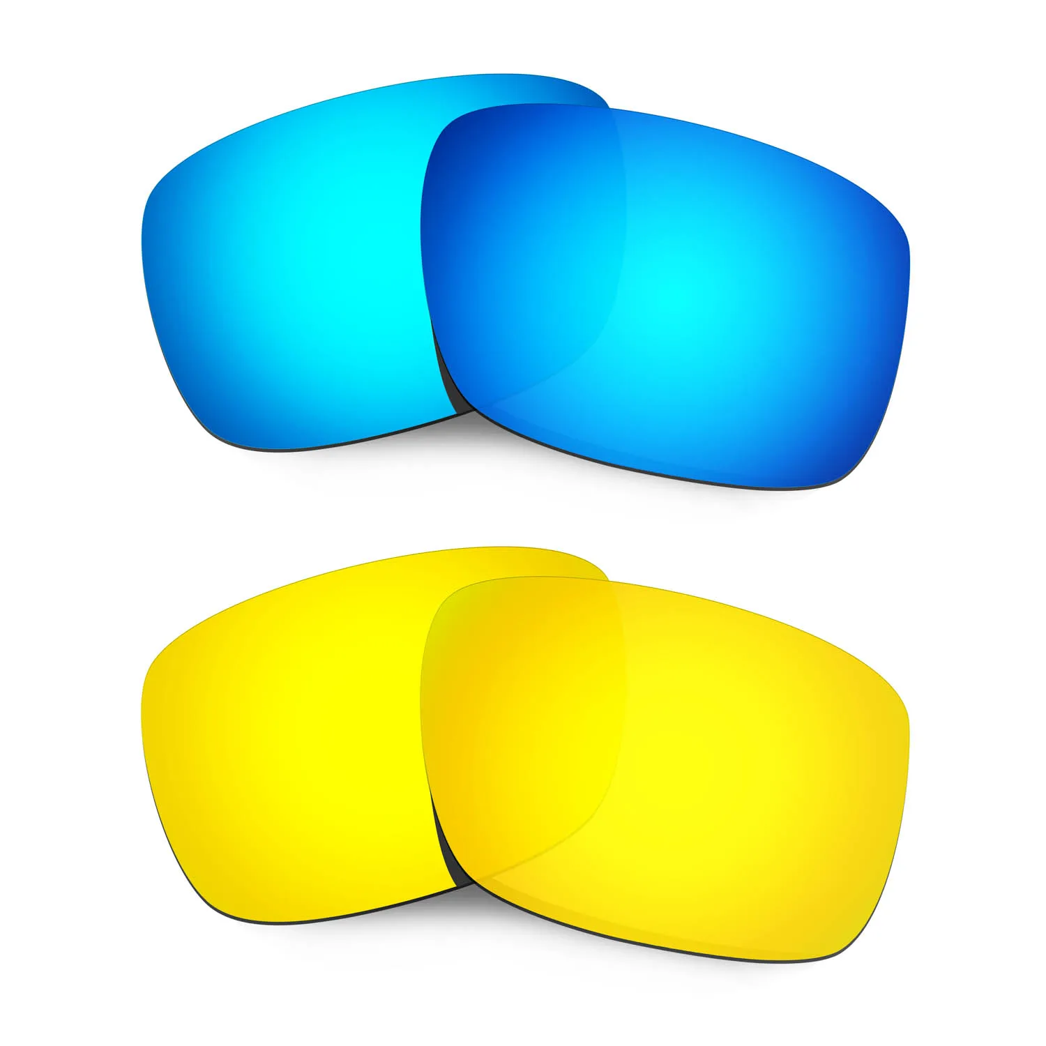 

HKUCO For Drop Point Sunglasses Polarized Replacement Lenses - Blue&Gold 2 Pairs