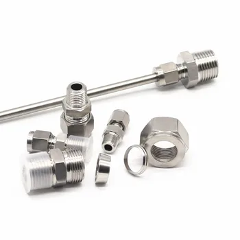 

SS 304 Stainless Steel Double Ferrule Compression Connector 6mm 8mm 10mm 12mm Tube to 1/8" 1/4" 3/8" 1/2" Male NPT Pipe Fitting