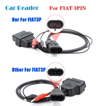 

obd obd2 Connector Adapter Auto Car Cable obd for fiat 3pin Diagnostic Cable For FIAT 3 Pin to 16 Pin