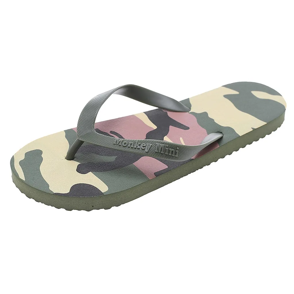 mens camouflage flip flops