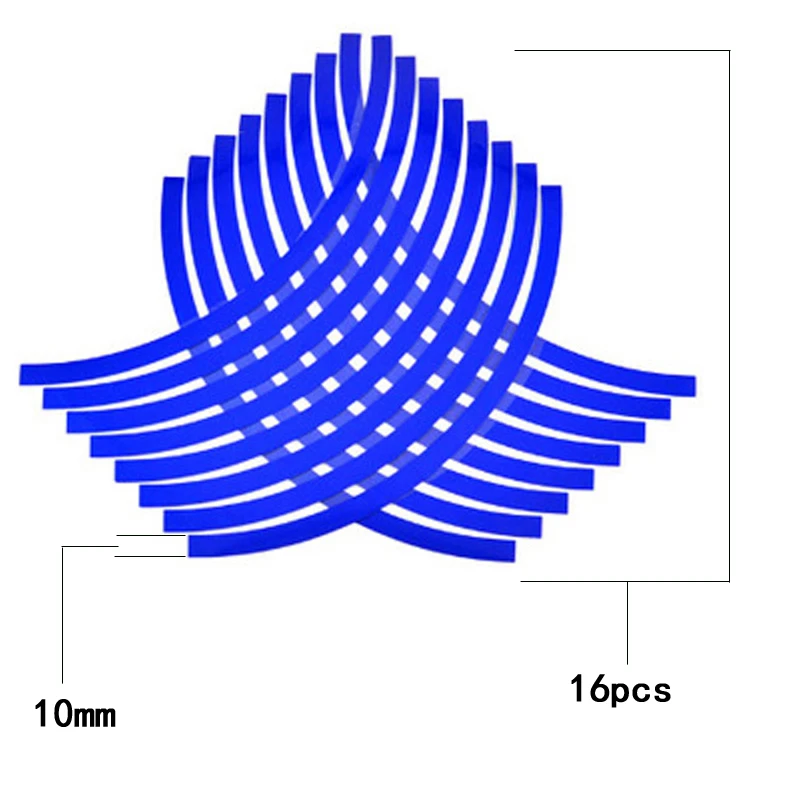 16 шт. Светоотражающая наклейка на колеса мотоцикла 8 цветов Светоотражающая наклейка на обод наклейка и наклейки для мотоциклов аксессуары