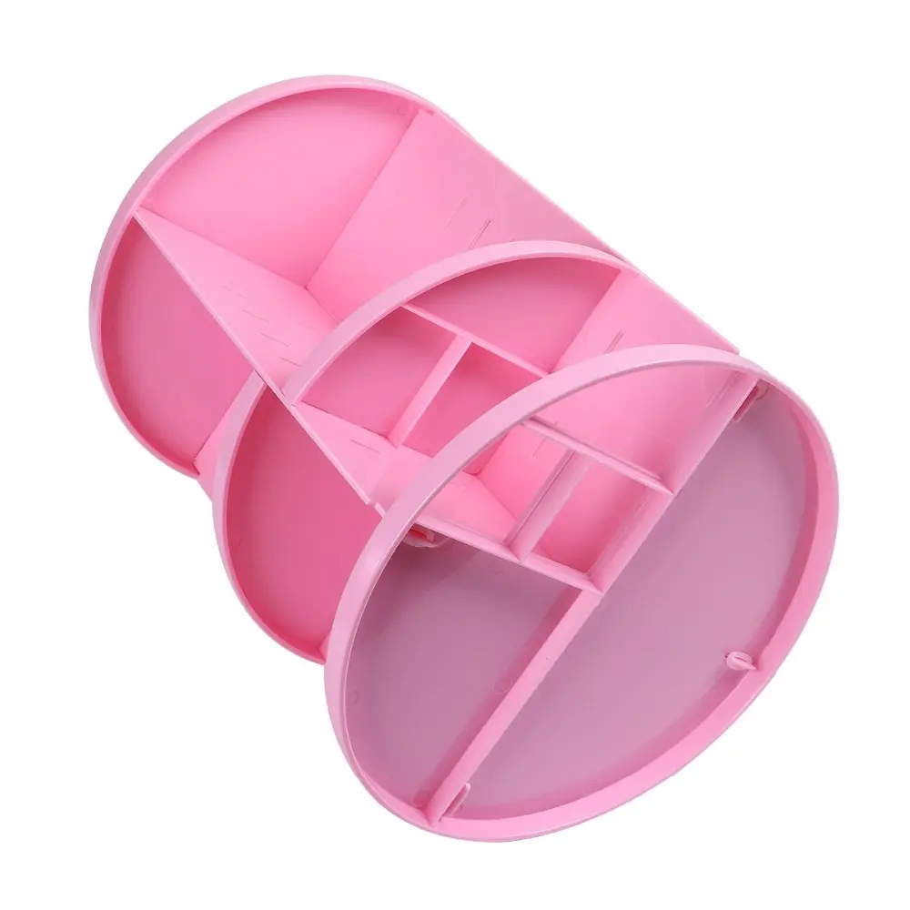 Белый/розовый вращающийся пластиковый шкаф для хранения ухода за кожей 30x23cm-1