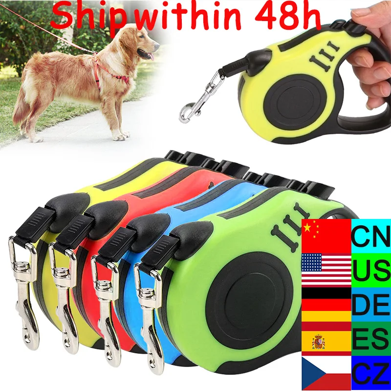

3M/5M Durable Dog Leash Automatic Retractable Nylon Dog Lead Extending Puppy Walking Running Leads For Small Medium Dogs