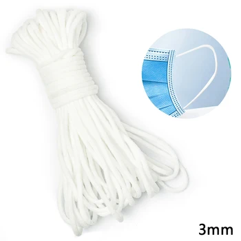 

100m Elastic string for DIY Mask Crafts Mask Sewing 3mm Round Elastic Band Rope Round Cord Earloop Handmade DIY Accessories