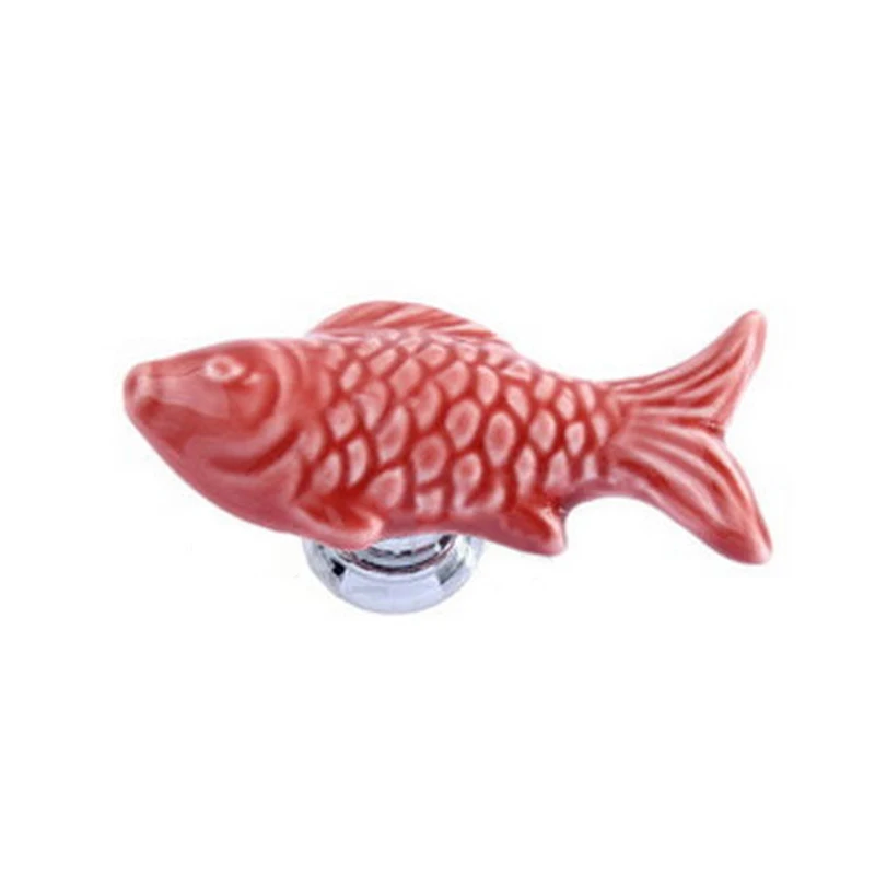 Ceramic Fish Single Hole Pull Handle Cabinet Children S Drawer