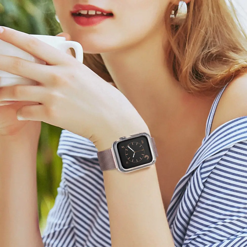 Защитный чехол для Apple Watch 4 3 2 1 40 мм 44 мм Прозрачная Обложка из полиуретана чехол для Iwatch 4 3 2 1 38 мм 42 мм не полное покрытие 100 шт