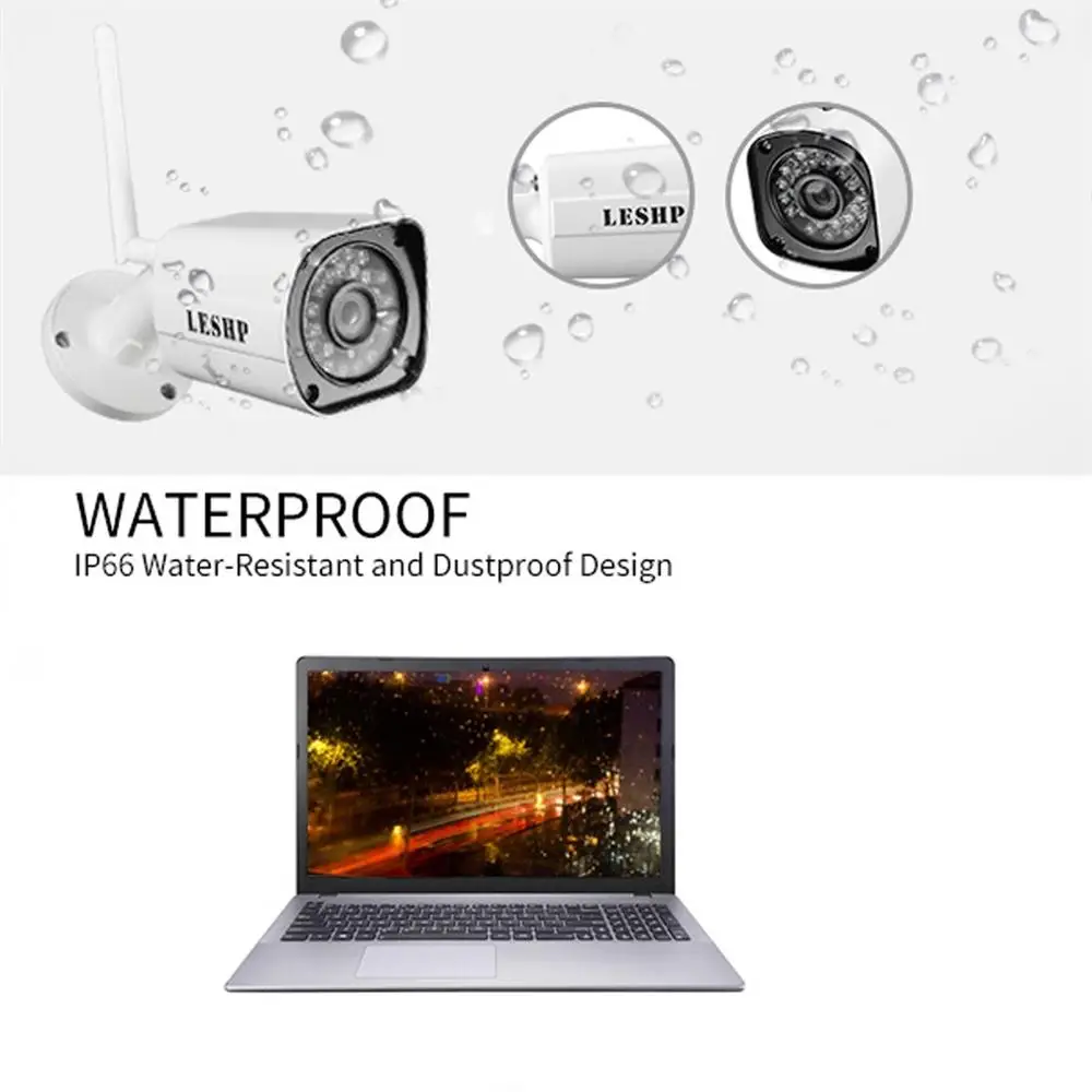 LESHP прочный H.264 1,0 MP1280X720 HD wifi безопасности мини IP ИК Пуля камера SN-IPC-4007FSW10 сети камеры наблюдения