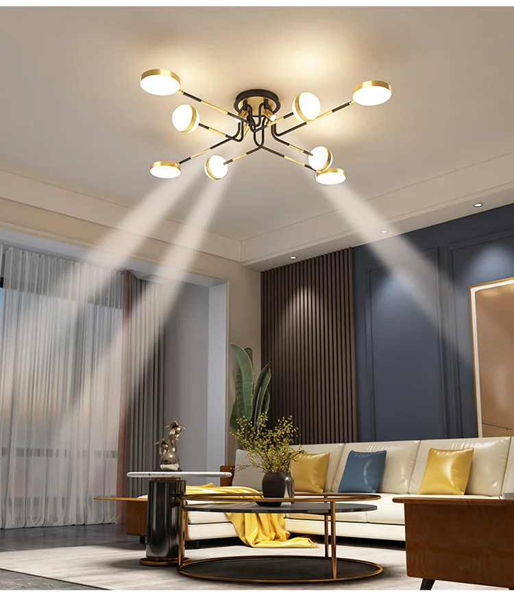 Gold LED Ceiling Chandelier For Bedroom Kitchen Foyer Dining Room Studyroom Living Room Hotel Restaurant Indoor Home New Lights glass chandelier