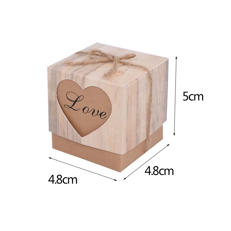 10 шт. Подарочная коробка для конфет из крафт-бумаги любовь, сердце, корона, подарочные сумки, вечерние сувениры для гостей на свадьбу, день рождения