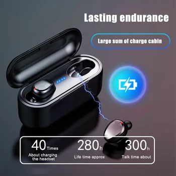 

Wireless Bluetooth 5.0 Headset Earphone Waterproof with Charging Box for Sports FKU66