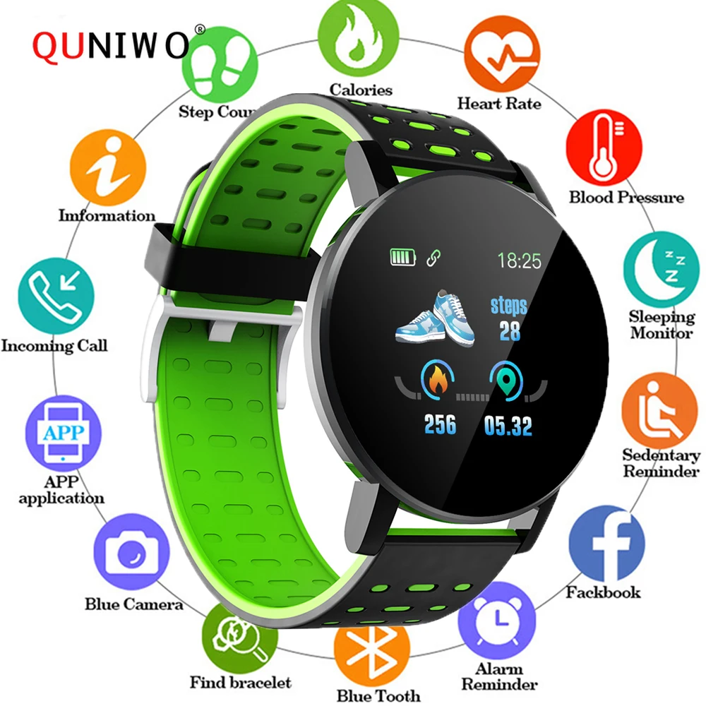 2020 119 плюс Bluetooth Смарт часы для мужчин кровяное давление Smartwatch женские спортивный