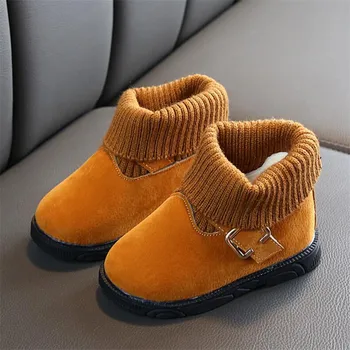 

Winter fashion children's boots baby toddler shoes soft bottom male baby snow boots girls plus velvet booties Socks shoes