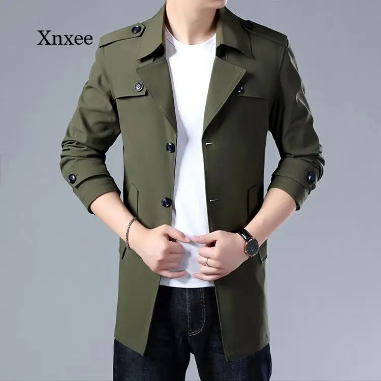 

Coats Windbreaker Brand Spring Autumn Men Trench Superior Buttons Male Fashion Outerwear Jackets Clothing Outwear