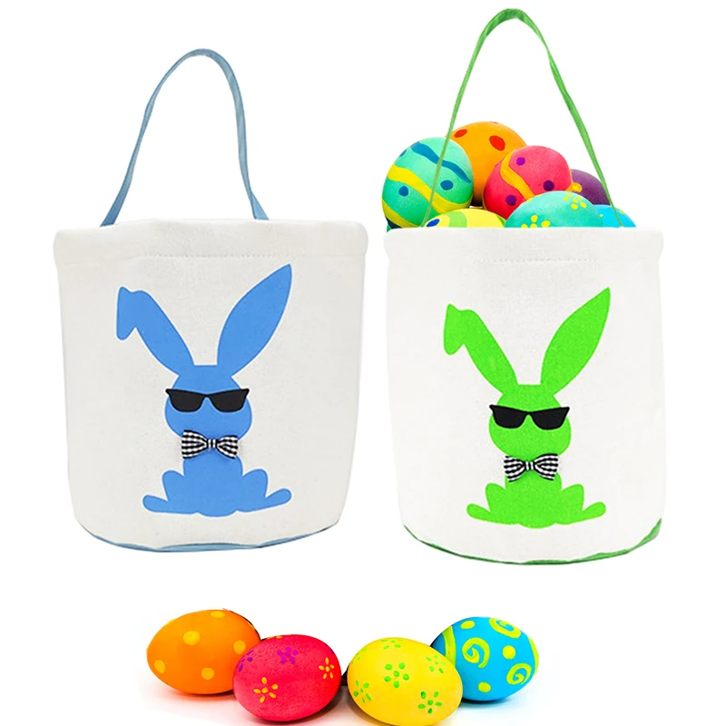 Popular Easter Bunny Bags Cute Egg Toy Tote Bag With Bow Canvas Rabbit