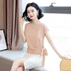 2022 Blusas Mujer De Moda Summer Silk Short-Sleeved Women's Blouse and Tops Office Lady Plus Size Solid Bow Shirts Women 9899 ► Photo 3/6