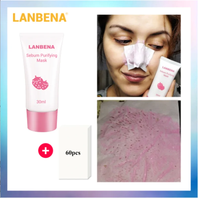 LANBENA, маска для удаления угрей клубники, маска для носа, грязевая полоска пор, черная маска, пилинг, лечение акне, глубокое очищение кожи, уход за кожей, 30 мл