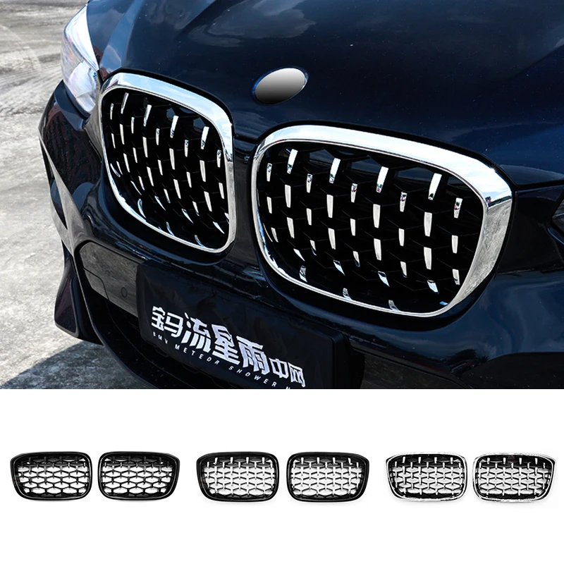 Pair Diamond Grills Meteor Style Replacement Grille Car Front Bumper
