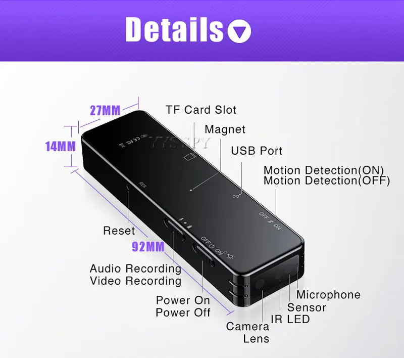 Мини-камера Wifi Hotpot H.264 HD видео аудио рекордер Micro Cam Gizli Kamera DVR Магнитный Корпус видеокамеры Поддержка Скрытая TF карта