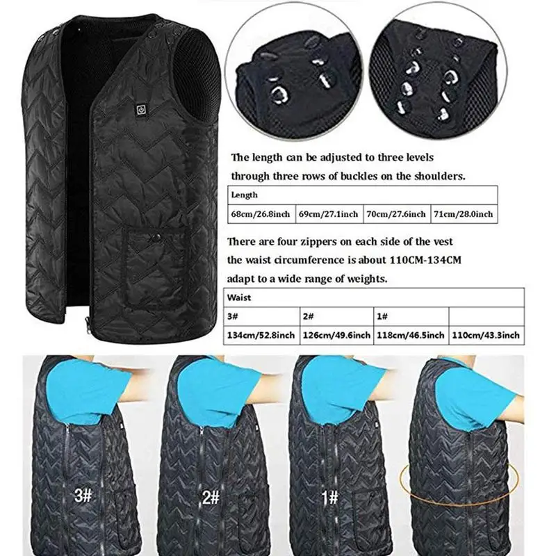Usb-нагревательный жилет для мужчин и женщин с электрическим подогревом, углеродное пальто, куртка для кемпинга, пуховое волокно для улицы, теплый походный жилет U7Y4
