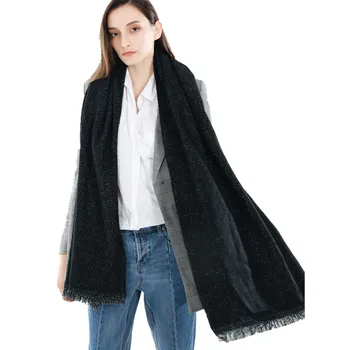 

New fashion autumn and winter thickening pure color travel high end lap comfortable soft scarf