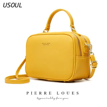 

USOUL Vintage Crossbody PU Leather Cell Phone Shoulder Bag Messenger Bags Fashion Daily Use Women HandBags Wallet