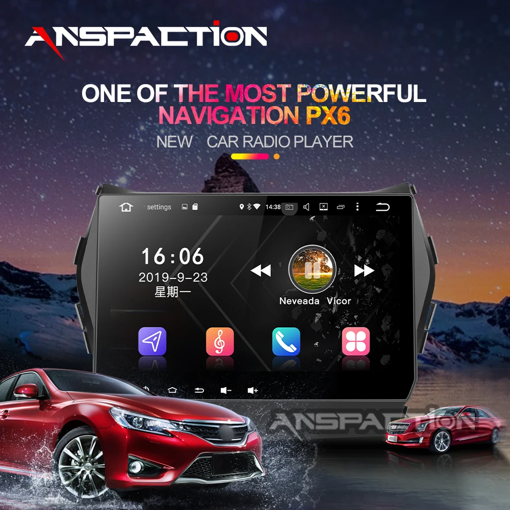 4G ram android 9 0 автомобильный dvd для hyundai IX45 Santa fe 2013 2014 2015 2016 2017 18 Радио Стерео навигация