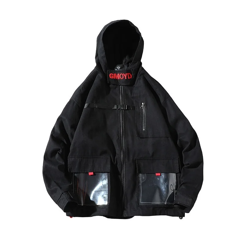 

Autumn Hooded Jackets Men Casual Coats 2019 Spring Hip Hop Streetwear Male Jacket Solid Color Jacket Coat 5XL
