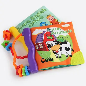 

None Cloth Baby Boys Girls Books Rustle BB Teether Sound Infant Educational Stroller Rattle Toys For Newborn Baby 0-12 Months