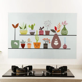 6090cm Kitchen Oil proof Waterproof Oil proof High Temperature Resistance Stickers Self Adhesive Wall Sticker DIY Wallpaper