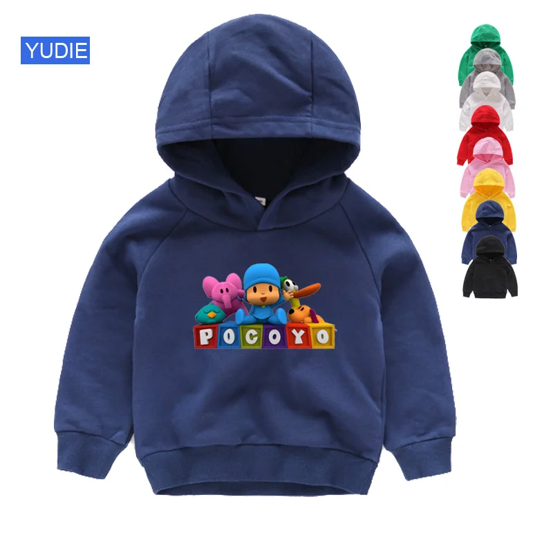Детские толстовки детский топ pocoyo свитшоты Catoon хлопковый пуловер весенняя